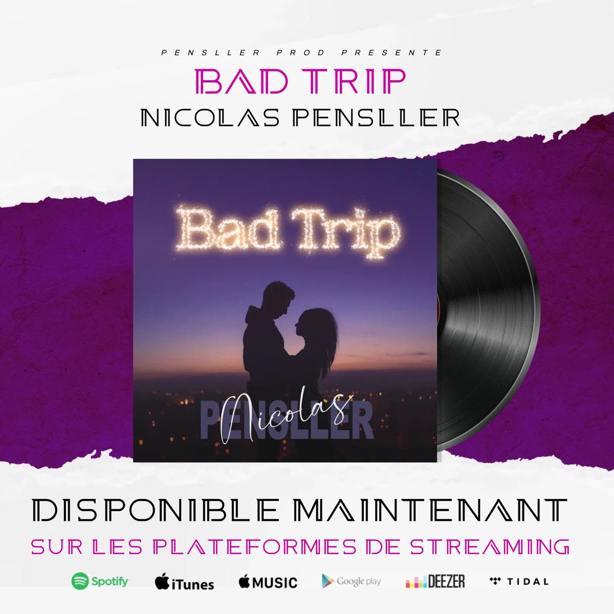 🔴 Bad Trip 🔴
Le nouveau single est disponible sur toutes les plateformes de streaming ! 
Cette chanson vous appartient maintenant, à vous de la faire vivre 😉. 
#spotifyplaylist #spotify #deezermusic #applemusic #popfrancaise #idf1 #variétésfrançaises