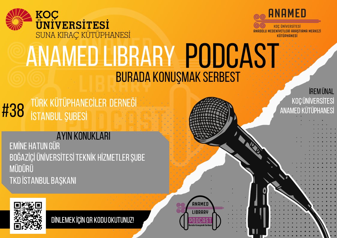 ANAMED Library Podcast: Burada Konuşmak Serbest Ekim ayı konuğu Boğaziçi Üniversitesi Kütüphanesi Teknik Hizmetler Şube Müdürü ve Türk Kütüphaneciler Derneği İstanbul Şubesi Yönetim Kurulu Başkanı Emine Hatun Gür'dü. Emine Hanımla, kendisinin kariyer yolcuğunu,