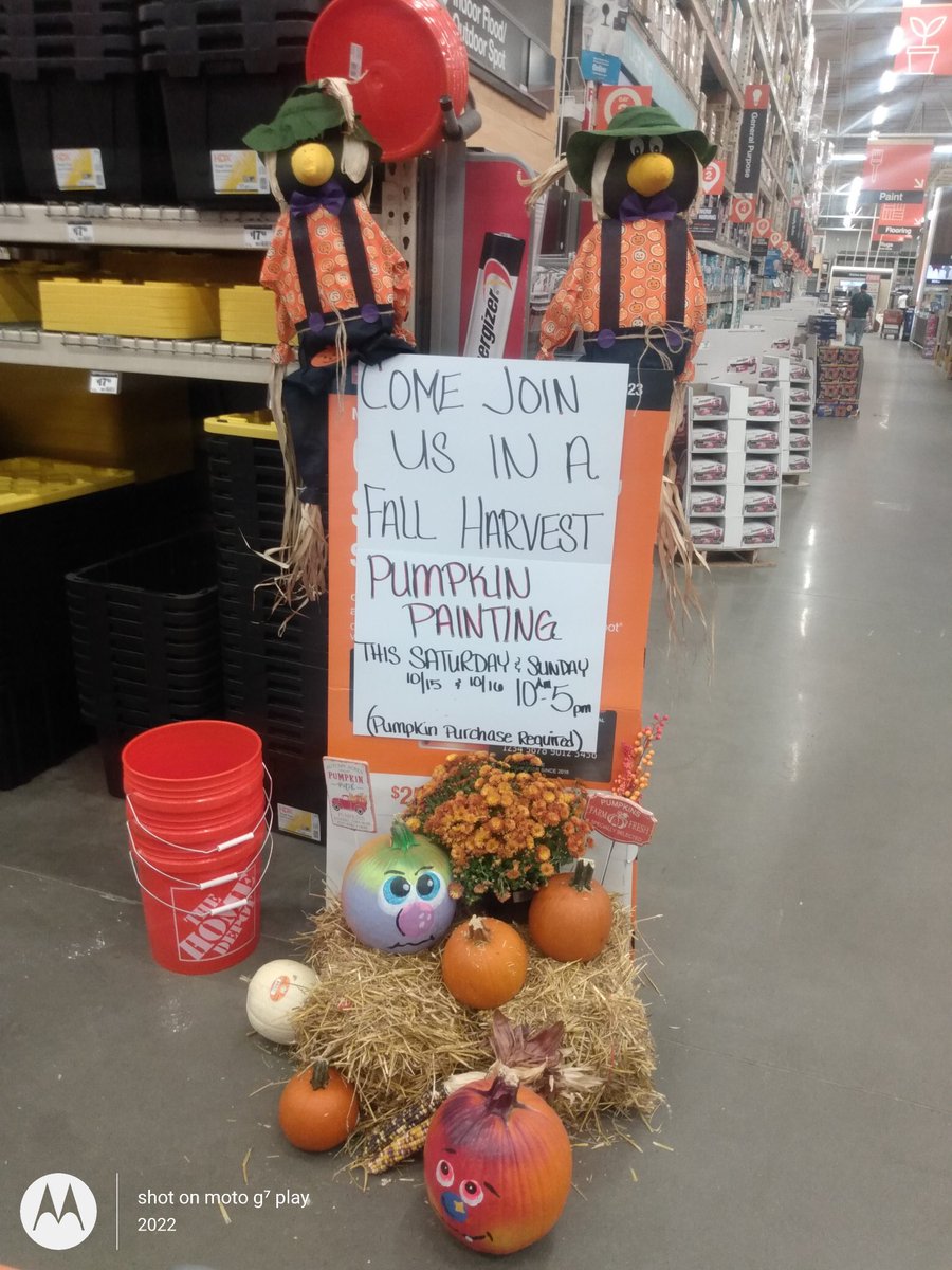 thd0989's tweet photo. Come join us in a Fall Harvest ๐ Pumpkin ๐ Painting! #Pumpkinpainting #cherryhillhomedepot ๐ #fallharvest #fun #njmetroregionus #team989 #weekendfamilyfun
@cicco87 โข @racjr77 @AngMFoster @JohnRoberson36 @wilkie_cindy @Lavelle_0989 https://t.co/KfRCGpoKEU