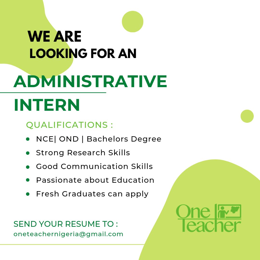 Our team is growing! This is job opening is for Abuja based applicants only.
