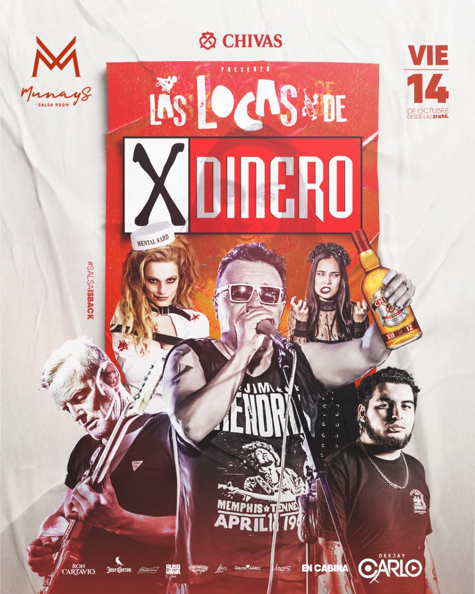 Es hoy Arequipa... es HOY,‼️ XDINERO en el Munays Salsoteca de la Av. Dolores 🎉🎶🎸
#XDINERO #MunaysSalsaRoom #Arequipa