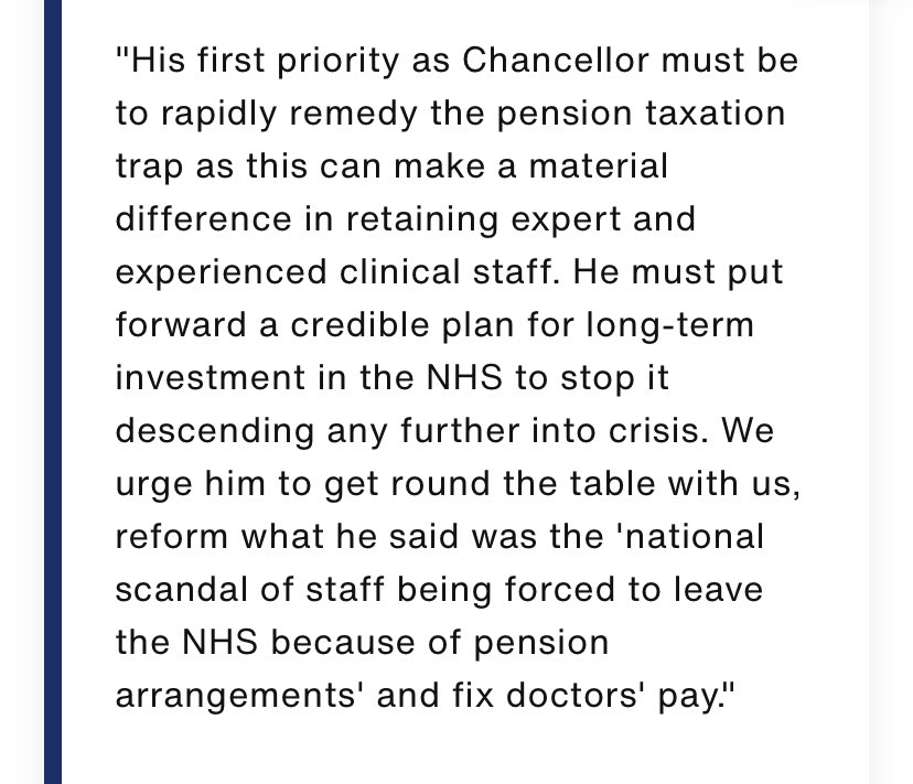 Jeremy Hunt’s appointment as Chancellor of the Exchequer comes at a perilous time for the NHS. Our chair of council @DrPhilBanfield outlines our urgent priorities 👇 bma.org.uk/bma-media-cent…