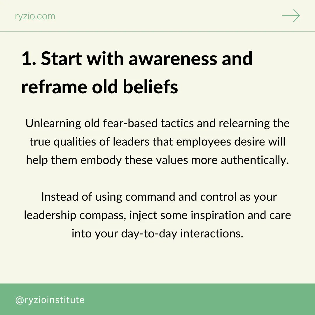 RyzioInstitute's tweet photo. Leaders set the tone for the culture of an organization. More and more, we’re seeing the demand for people-centric work cultures.

So how can leaders shift towards a more heart-centered leadership mode of thinking and acting? Swipe through to find out. https://t.co/YyyqeJ51lD