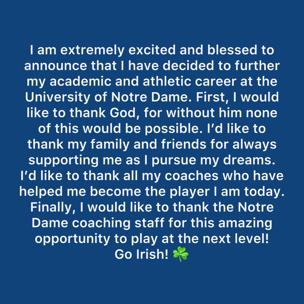 MasonBarth31's tweet photo. ☘️COMMITTED ☘️ 

#GoIrish
@NDBaseball @ShawnStiffler29 @andreanbaseball @CanesMidwest @andybidochka @champmindcoach https://t.co/bZYIariDx0