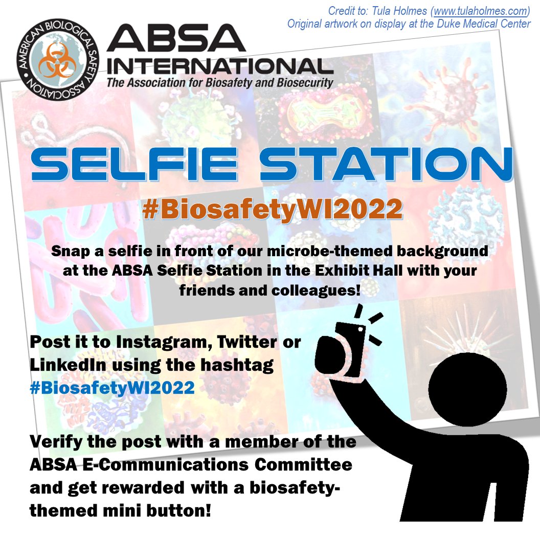 ABSAOffice's tweet photo. Don't forget to stop by our Selfie Station at the 65th Annual Biosafety and Biosecurity Hybrid Conference!

Make sure to use #BiosafetyWI2022 https://t.co/2023bFZHV9