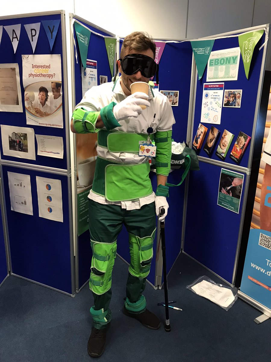 Well done Joe, one of our #stroke #OTs braving the ageing suit today for #AHPsDay2022