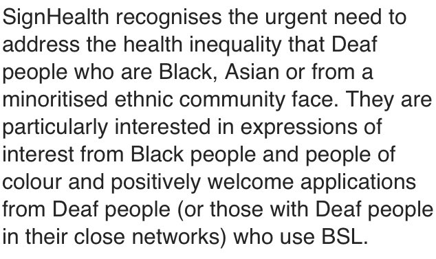 MikeClarkeEDI's tweet photo. I do hope my friends and followers will consider sharing especially with any #Deaf people in their network, or #CODAs or other people with deep knowledge of #Deafness such as parents of deaf children🙏🏽

ReTweeting will be so appreciated by @SignHealth and #CEO @JWatsonONeill 🙏🏽 https://t.co/95dKX6Nn7l