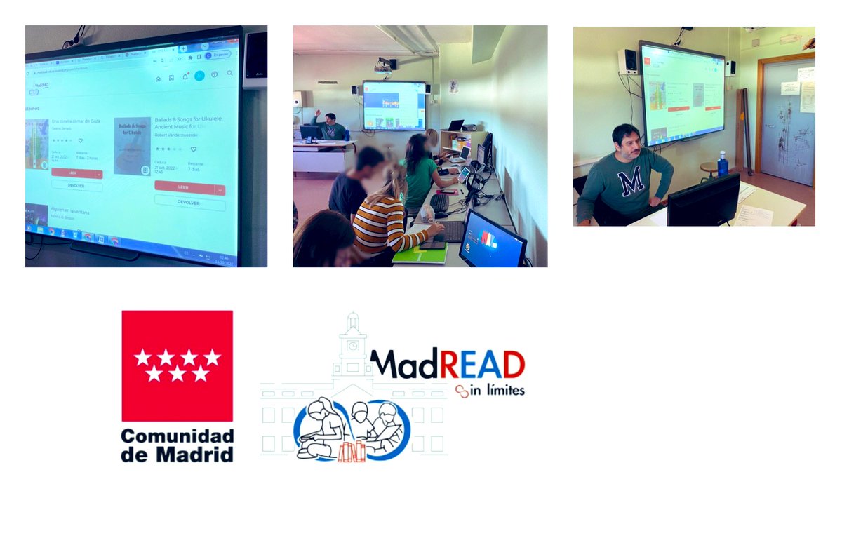 BlancAlmendarez's tweet photo. Sesión de #formacion #compdigedu con el claustro del @CeipJacinto. Hoy Michael R. Berg nos enseña todas las posibilidades que ofrece #MadRead sin límites @educamadrid. ¡Muchas gracias por tu práctica ponencia! https://t.co/p0R4nnTY3m