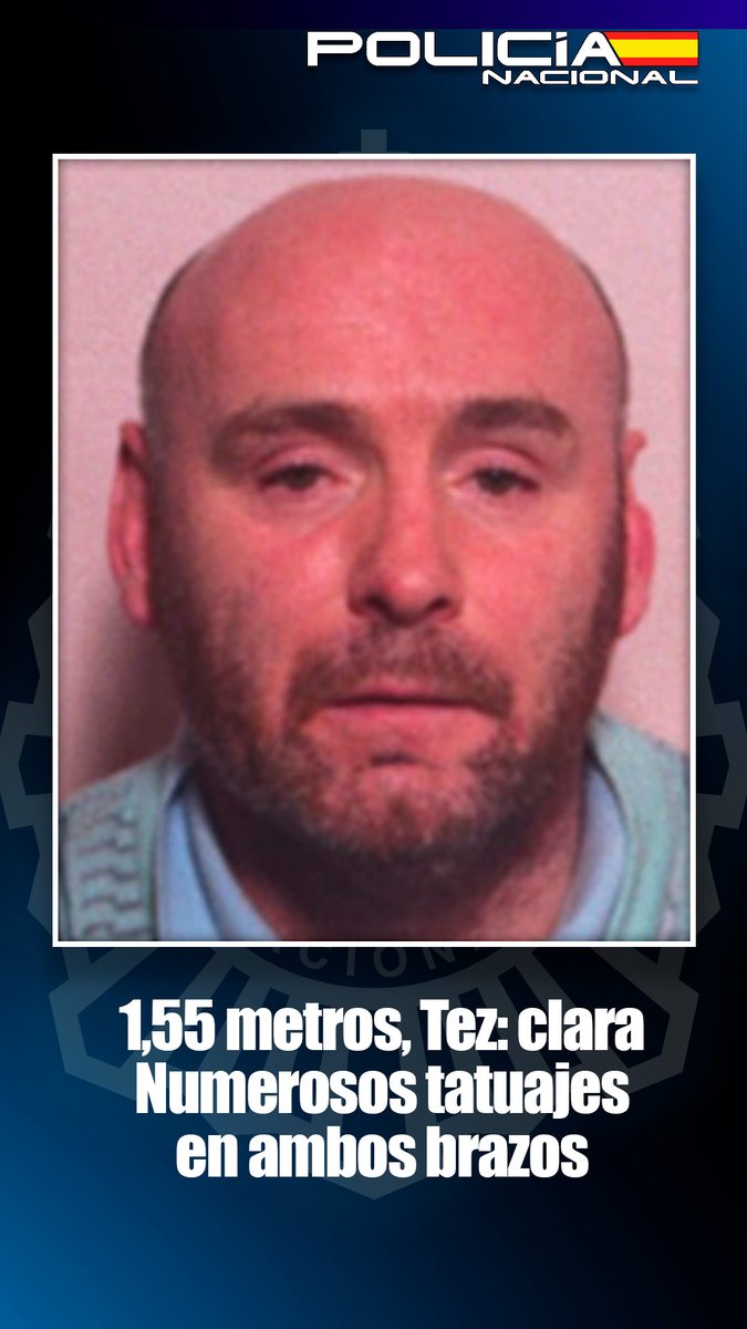 Policía Nacional (@policia) on Twitter photo ‼SE BUSCA‼
❗Tu RT es importante para su captura❗
🔷Derek Mcgraw Ferguson (Reino Unido, 58 años)
🔸Buscado por #Homicidio
🔸Es peligroso y podría encontrarse armado
Si tienes información sobre el⤵
📩losmasbuscados@policia.es
📲091 ‼SE BUSCA‼
❗Tu RT es importante para su captura❗
🔷Derek Mcgraw Ferguson (Reino Unido, 58 años)
🔸Buscado por #Homicidio
🔸Es peligroso y podría encontrarse armado
Si tienes información sobre el⤵
📩losmasbuscados@policia.es
📲091