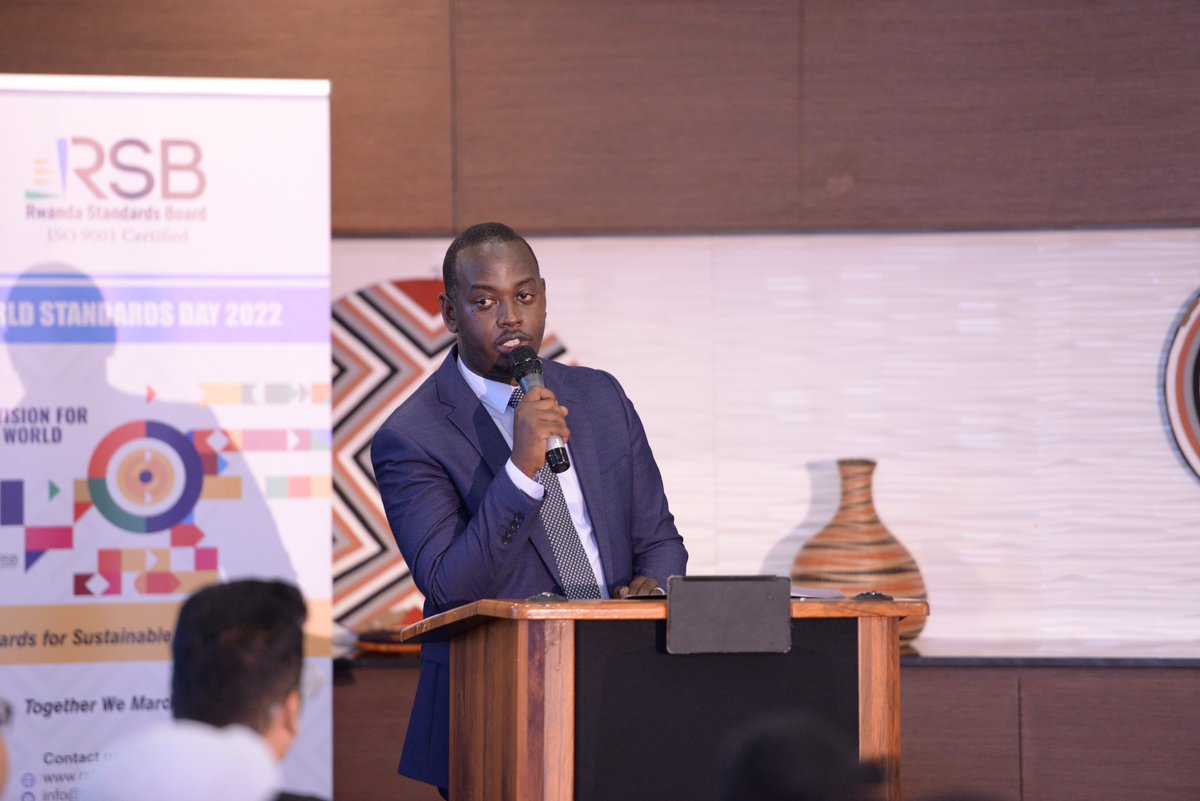 rwandastandards's tweet photo. TODAY, officiating at the celebration of #WorldStandardsDay2022  and RSB@20, PS @RNiwenshuti1 appreciated the good progress registered in standardization and called all actors involved to implement standards as a key to achieving Sustainable Development Goals. @Ngabitsinze #RwOT https://t.co/vv3BB6vpoS