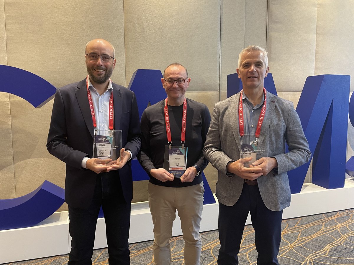 ComplyAdvantage's tweet photo. 🏆 We're incredibly proud of our ComplyAdvantage team, who teamed up with @ResistantAI to win this year's @PwC @ACAMS_AML hackathon.  

Go team! 

#acamsvegas #aml #ai https://t.co/9VrwfMzrjC