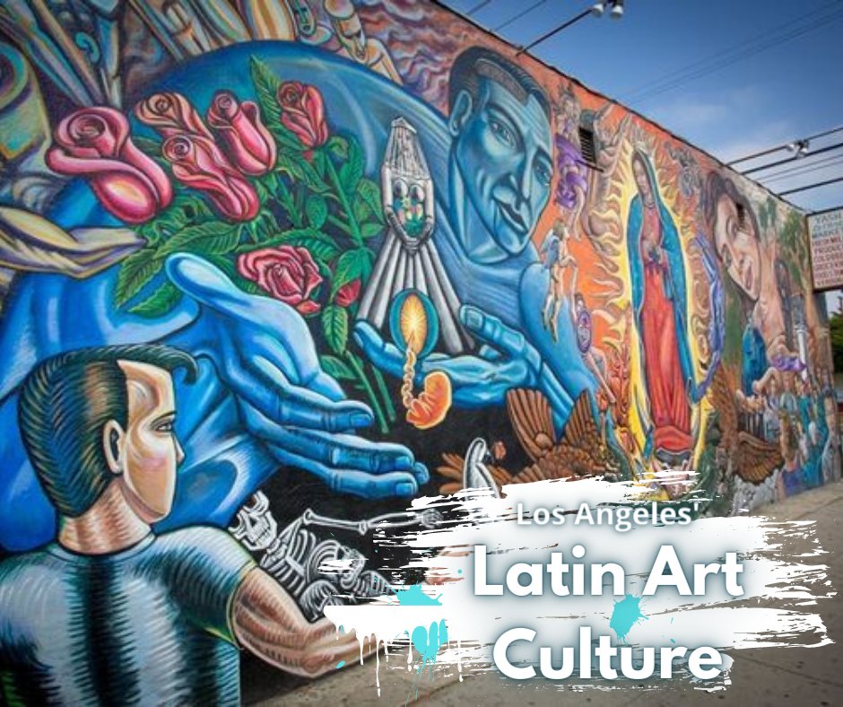 Los Angeles Latin Art Culture consists of street art, murals, architecture, music, food, and much more. On any street corner, freeway, or building in Los Angeles, there are representations of the diversity of Hispanic cultures that reside in Los Angeles.