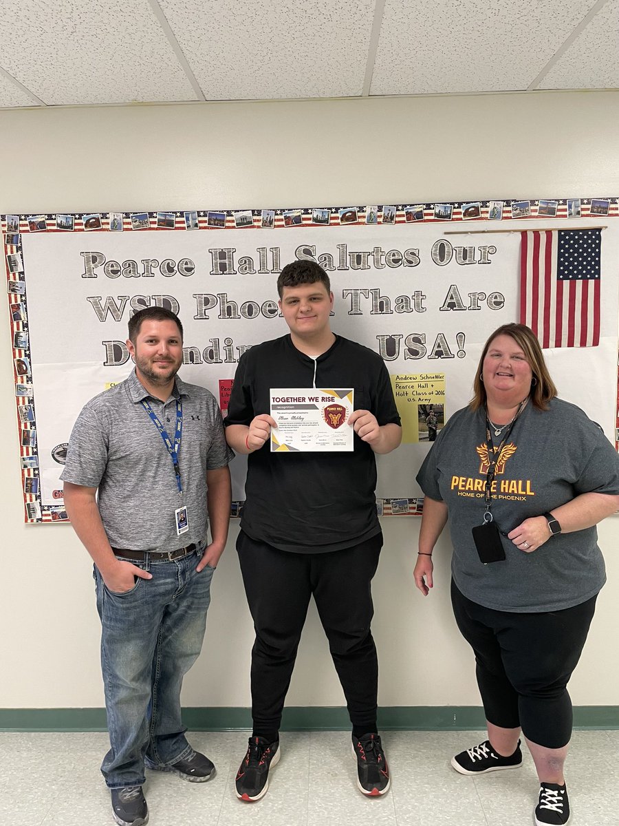 PearceHall's tweet photo. Handing out these teacher nominated student recognition is the best part of the admin team’s job. Students are just as proud of themselves as the staff is. #TogetherWeRise #studentsuccess #WeAreWentzville https://t.co/2UOhNvC0J4