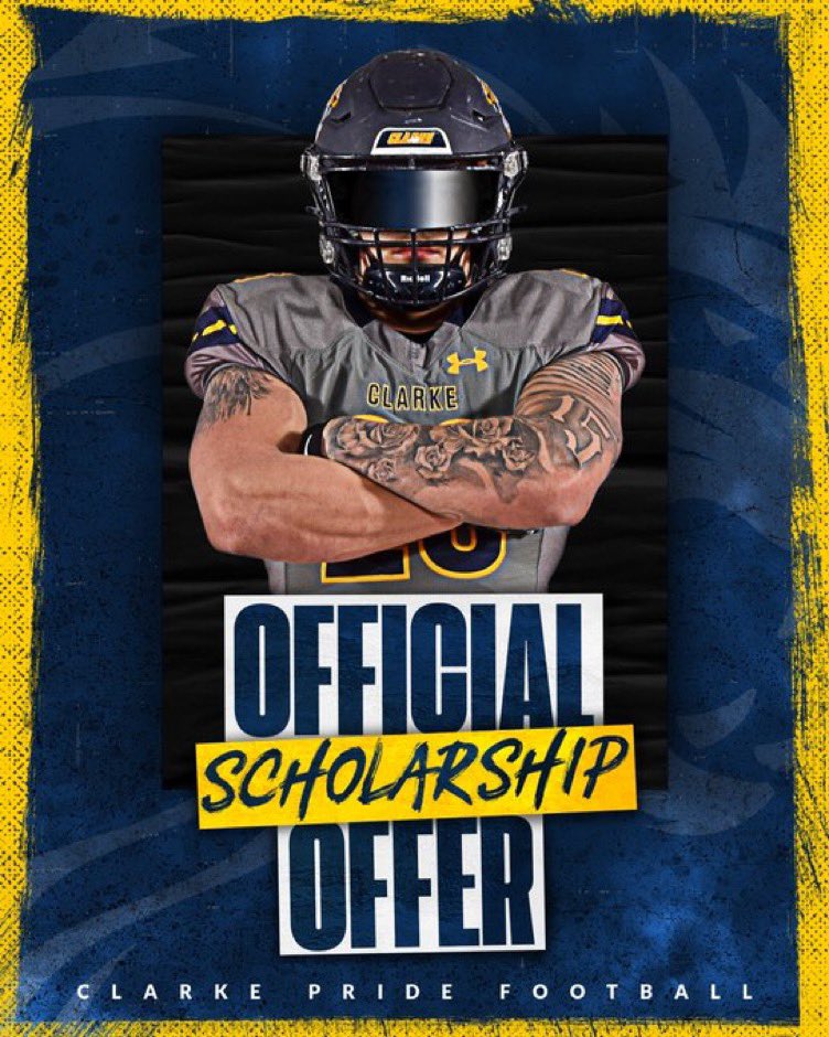 SmittyLiam's tweet photo. Blessed to receive my 2nd offer to Clarke University! Thank you @CoachMRegalado @mayray97 https://t.co/xv24iKEipK
