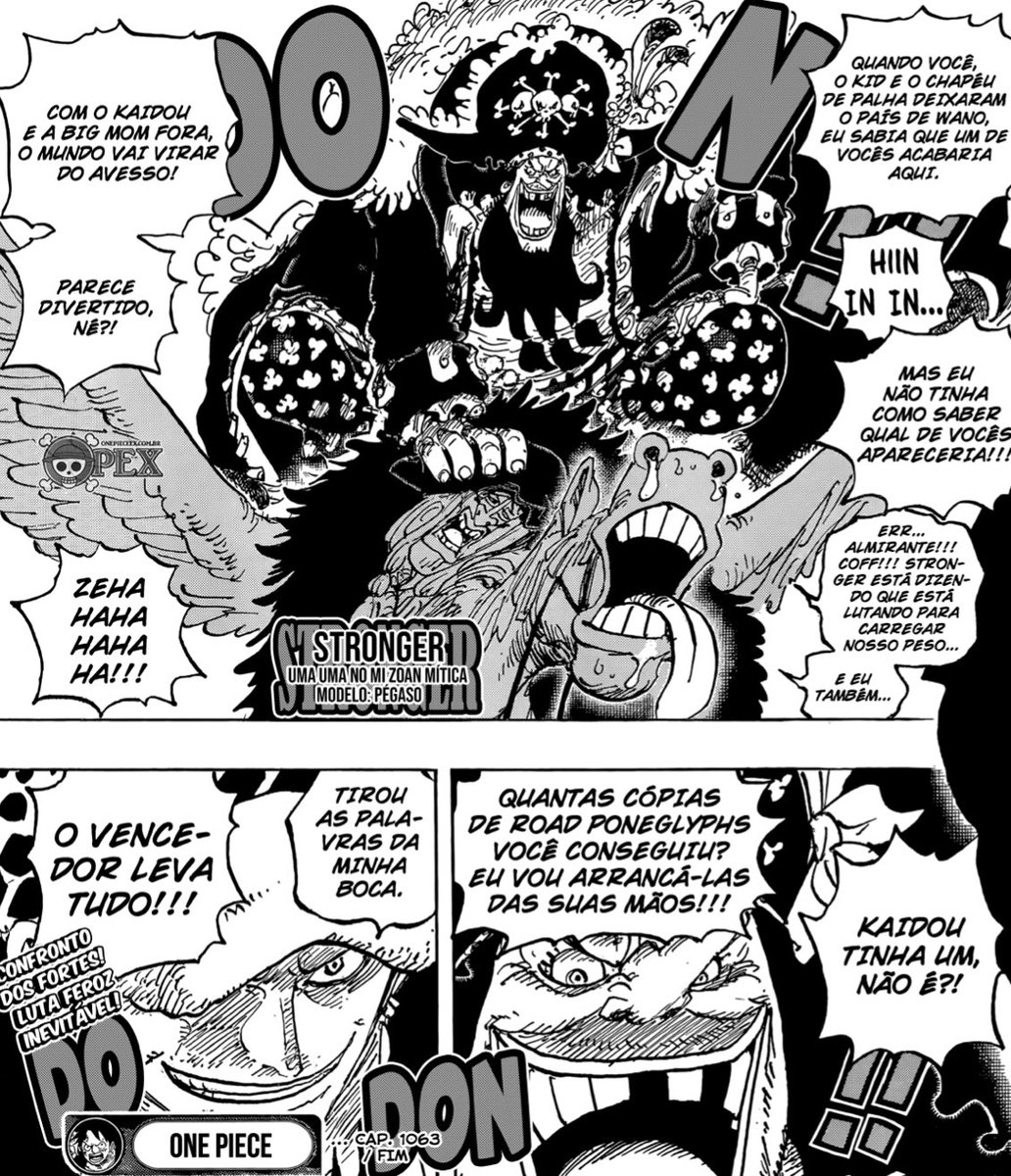 acse3d2y's tweet photo. Ou também existe a possibilidade do Law trocar a mente do barba negra pela do cavalo e tirar ele da luta, isso seria genial e cômico , a cara do Oda  #ONEPIECE1063 https://t.co/0MrQ18XJJ7