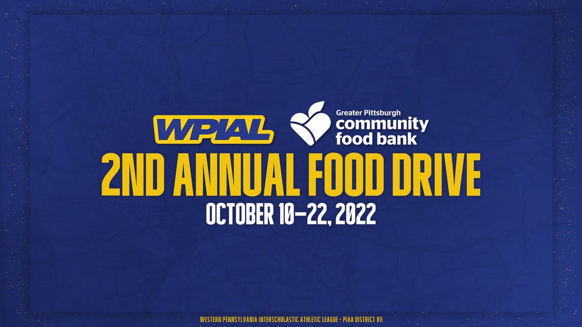 wpial7's tweet photo. It's the first Friday of our Food &amp; Fund Drive with @PghFoodBank and there are plenty of food drive happening at WPIAL sporting events tonight! 🤗

If you want to support your school with a donation, click the link below! 👇

🔗: https://t.co/P21dEGiFwK

#WPIAL | 💙💛 https://t.co/RClpllmAwT