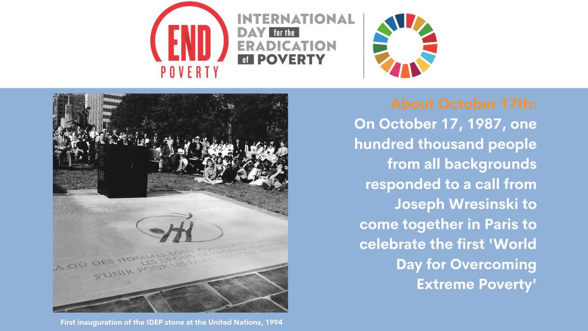 This year marks 35 years since the first October 17th commemoration and 30 years since the establishment of the International Day for the Eradication of Poverty at the @un. Register here 👉IDEP.eventbrite.com Learn more ✨bit.ly/EndPoverty2022 #EndPoverty #IDEP2022