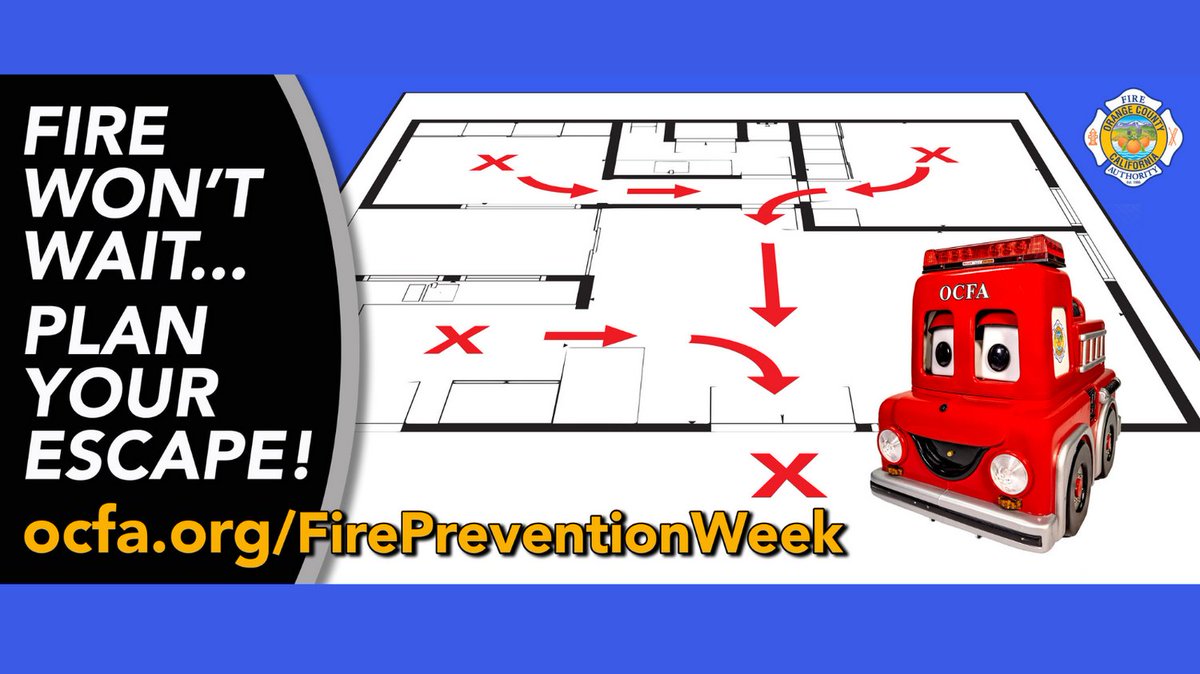It's Fire Prevention Week! Make sure to check out ocfa.org/fireprevention… for information on how to keep you and your loved ones safe in the event of a fire. <a href="/OCFireAuthority/">OCFA</a>