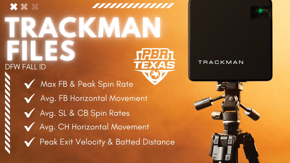 𝐃𝐅𝐖 𝐅𝐚𝐥𝐥 𝐈𝐃 - 𝐓𝐫𝐚𝐜𝐤𝐌𝐚𝐧 𝐅𝐢𝐥𝐞𝐬📁 A closer look at the pitching and batted ball data measured by our @TrackManBB units at the DFW Fall ID. @prepbaseball TRACKMAN FILES🔗 bit.ly/3Cx11Ik