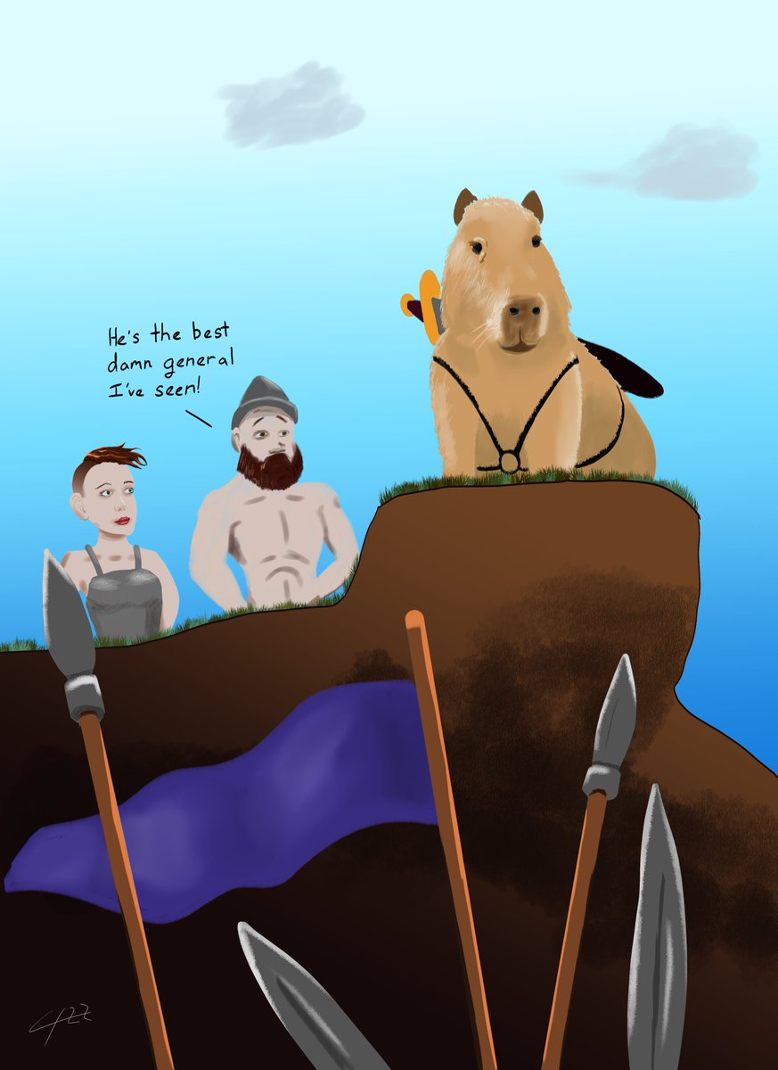 bebe_attack's tweet photo. Small comic for a Capybara War General #PetTober #PetTober2022 https://t.co/5GNKAcU1YC