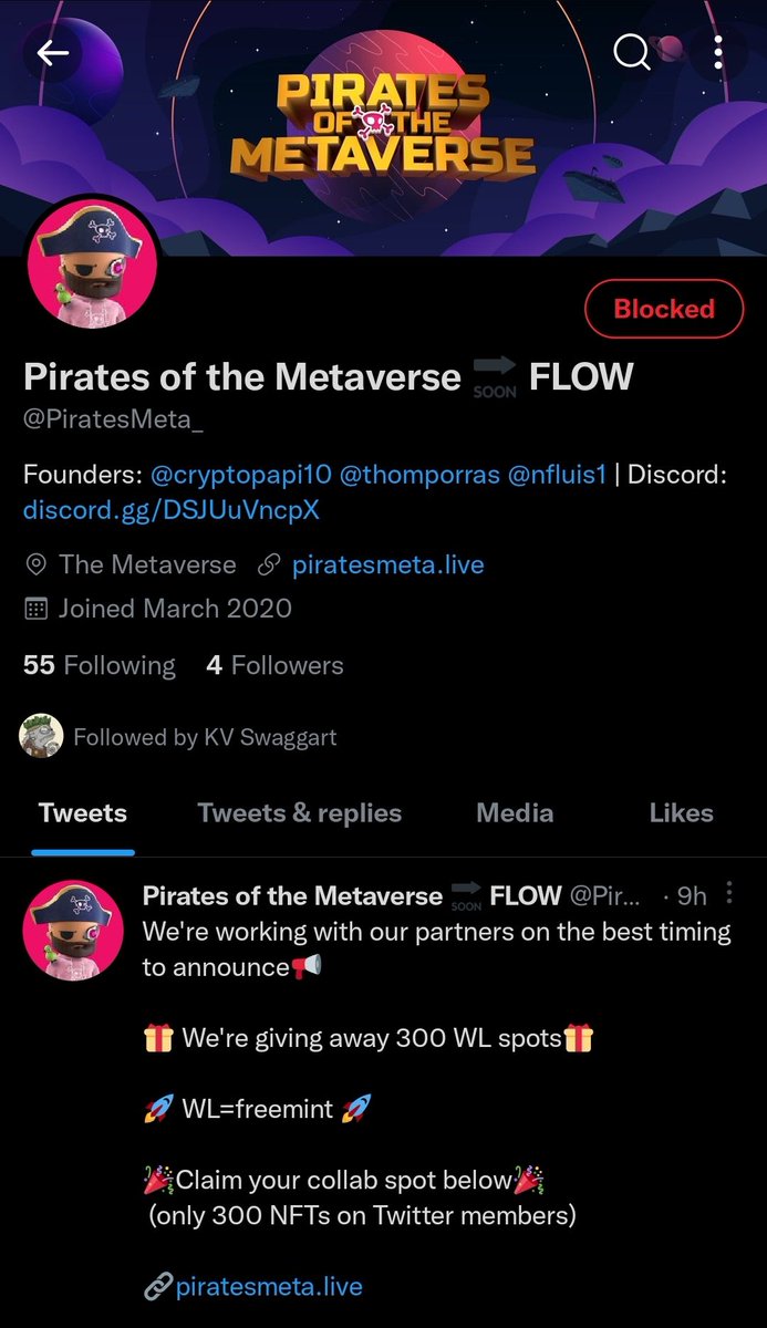 WittyCollector's tweet photo. Please do NOT fall for this scam. There is no @PiratesMeta WL opportunity, there is no free mint.

Be safe out there folks. https://t.co/N2mJVquXn4