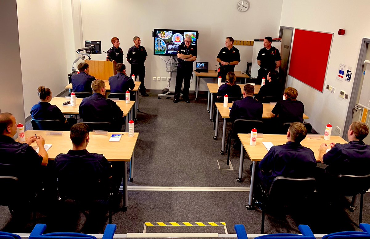 Our 12 on call recruits have passed their initial training! They received a congratulatory visit from @NLandFRS_CFO and ACFO McNeil before starting their Breathing Apparatus training in 2 weeks. Well done from #teamNFRS #oncall #firefamily