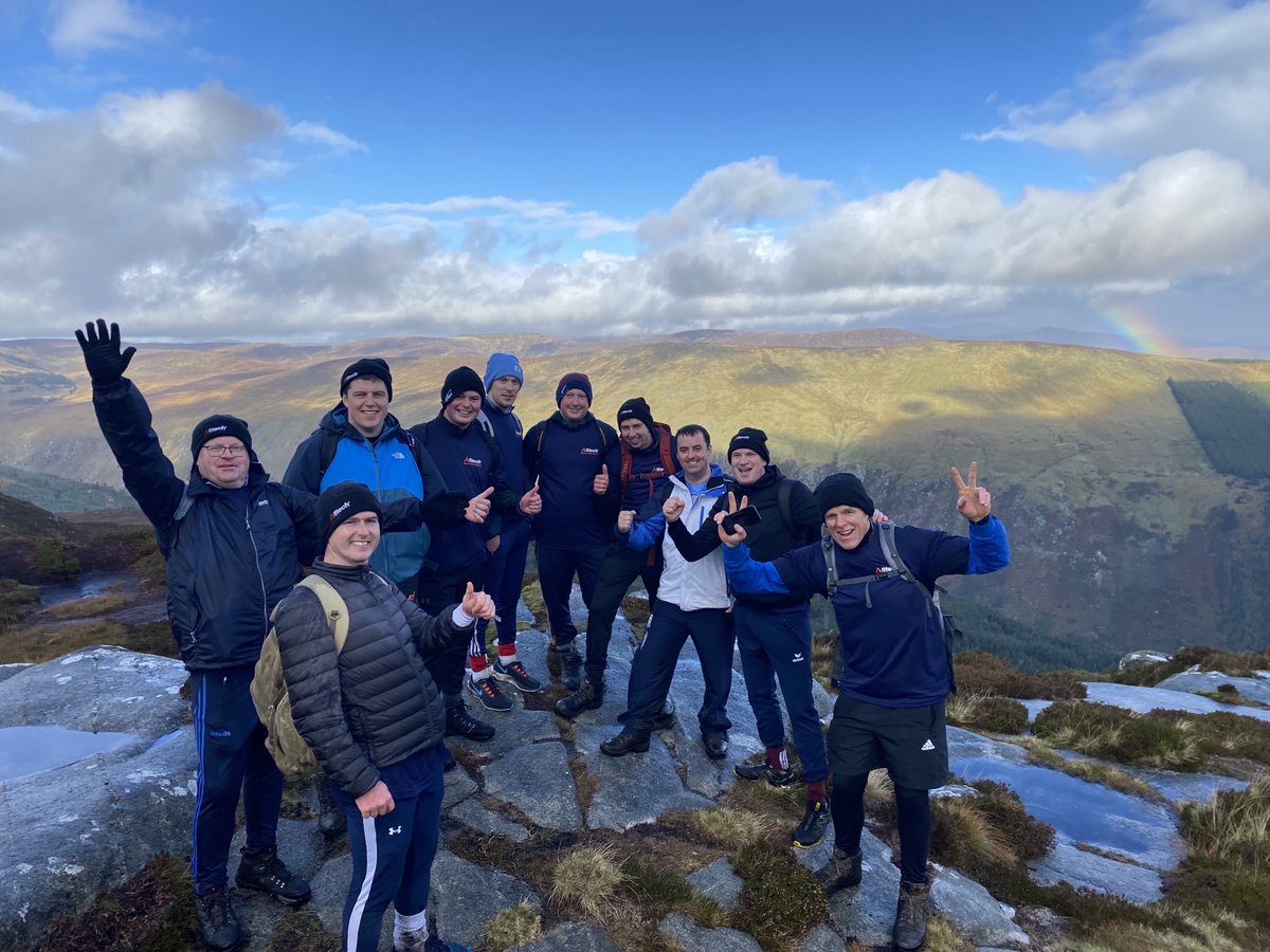 AlltechIreland's tweet photo. Today, the Alltech Ireland and Keenan sales teams took part in #MileforMentalHealth as part of #AgMentalHealthWeek by climbing Lugnaquilla in Wicklow⛰️
17 climbers completed the mountain trail, over 15 km long! After, they had some of Eddie Phelan's mother's delicious baking🧁 https://t.co/lOdlYcWd3e