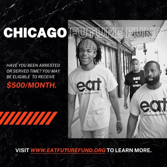 RichWallaceEAT's tweet photo. Today @eatorgchicago launched  the 2nd iteration of Chicago Future Fund in partnership with @ftx_official we will provide $500 per month for 12 months to 100 formerly incarcerated people in Chicago. Apply today at https://t.co/n3nMVNsYKx https://t.co/AYM8Z0R0BO