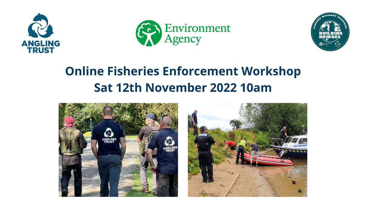 AnglingTrust's tweet photo. Online Fisheries Enforcement Workshop

New online workshop for people to find out how they can support effective enforcement of fisheries legislation.  Great presenters lined up and lots of opportunities for audience members to get involved, book now at https://t.co/9GLDa8zF1G https://t.co/fV2nT5Dn0P