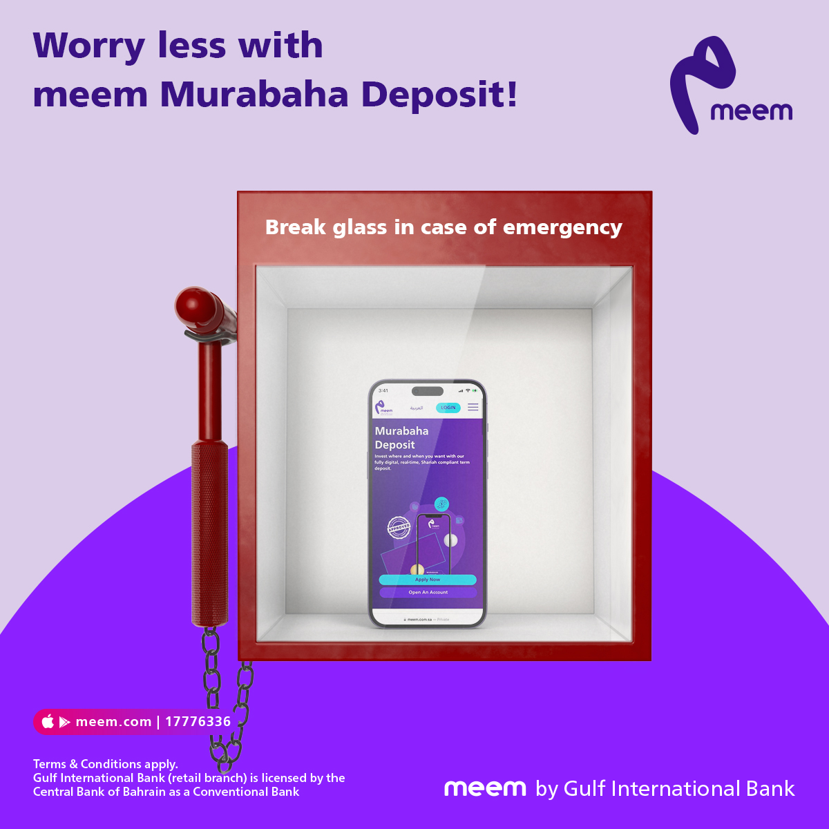 meemBH's tweet photo. Got an emergency? 🚨

Withdraw up to 20% of your #meem Murabaha Deposit anytime without affecting the remaining amount!📱

For more information:
https://t.co/6Xy8THV7D5

Or call us: 17776336 https://t.co/P7Z57VWzXp