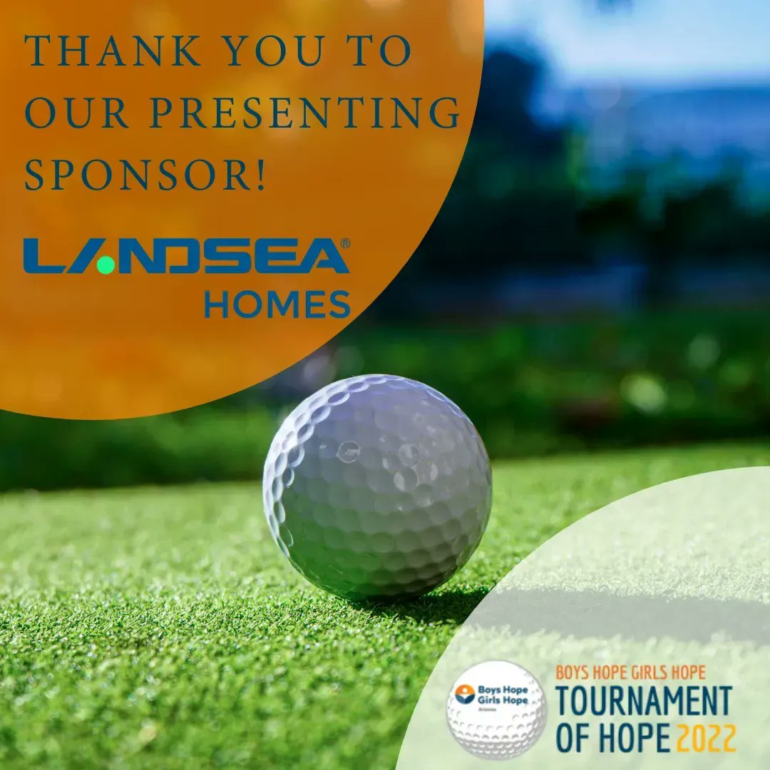 Drum roll please! This year we are honored to announce Landsea Homes as our presenting sponsor for our 2022 Tournament of Hope. Thank you @LandseaHomes for your support in helping Boys Hope Girls Hope scholars achieve their goals!