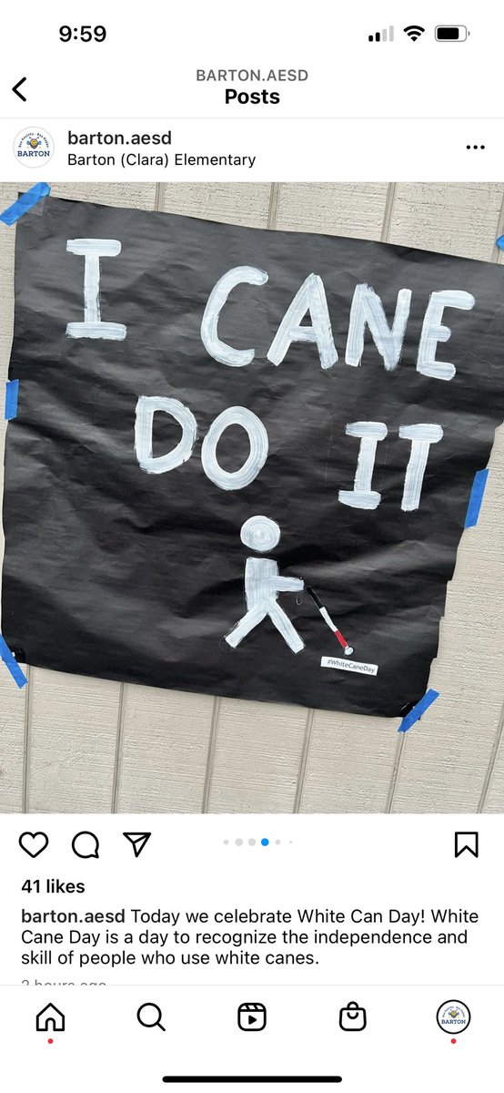 October 15 is White Cane Safety Day.  It’s the day set aside by the federal government to recognize the independence and skill of people who use white canes. It’s also a reminder that laws in all 50 states require drivers to yield the right of way to people with white canes