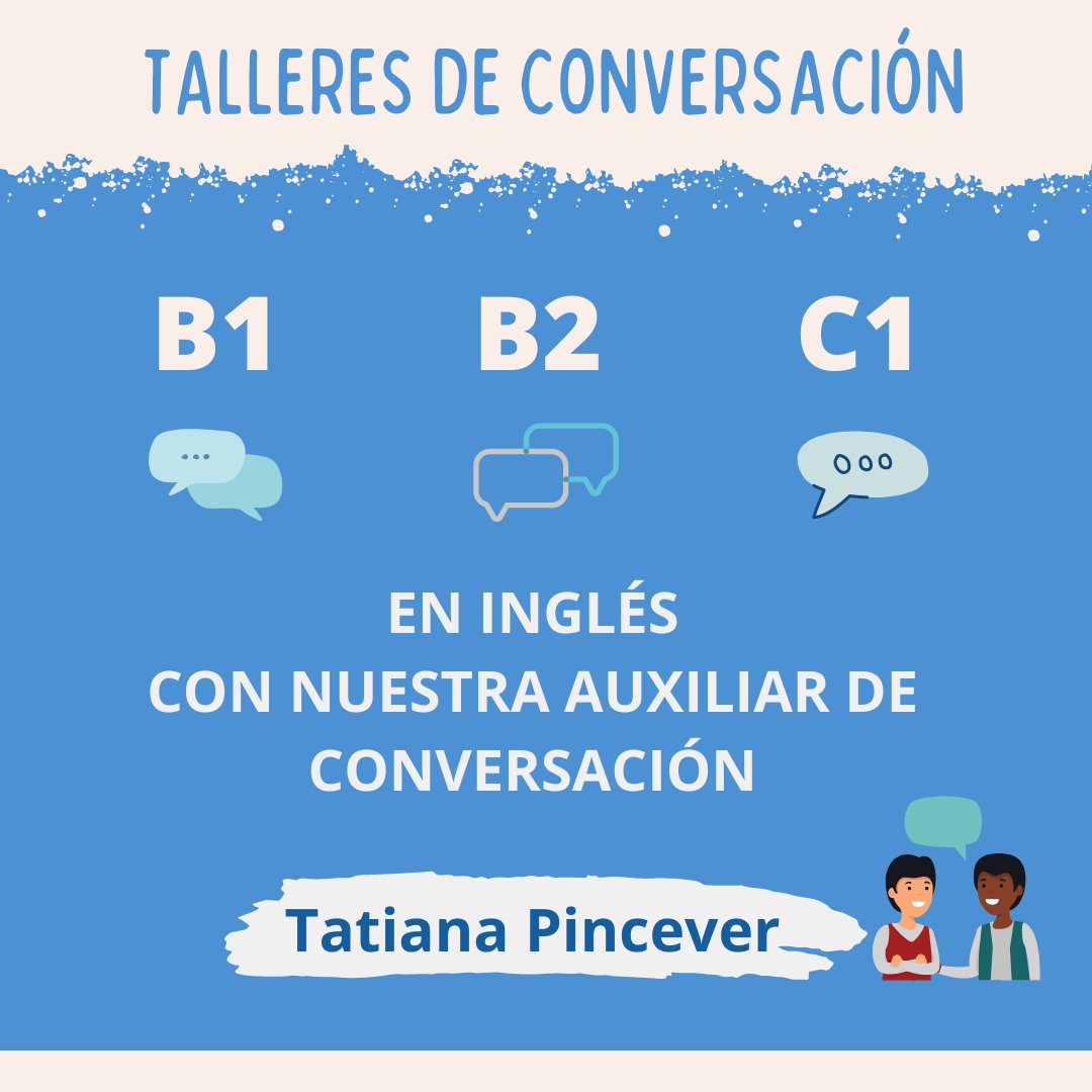 eoi_antequera's tweet photo. ¡NOVEDAD!
Este año tenemos la suerte de contar con una auxiliar de conversación en el departamento de inglés de nuestra EOI Antequera. Se llama Tatiana Pincever. ¿Te unes a sus talleres de conversación? Toda la info sobre cómo apuntarte aquí ▶️https://t.co/XISeLshlo1 https://t.co/EaV2DsL9yn