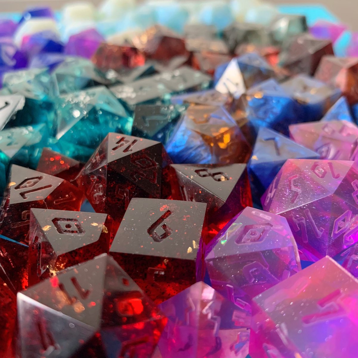 MadMasterDgn's tweet photo. Our hoard of unfinished dice #handmadedice #dicemaking #dicemaker #dicegoblin https://t.co/kboZHmvfyD