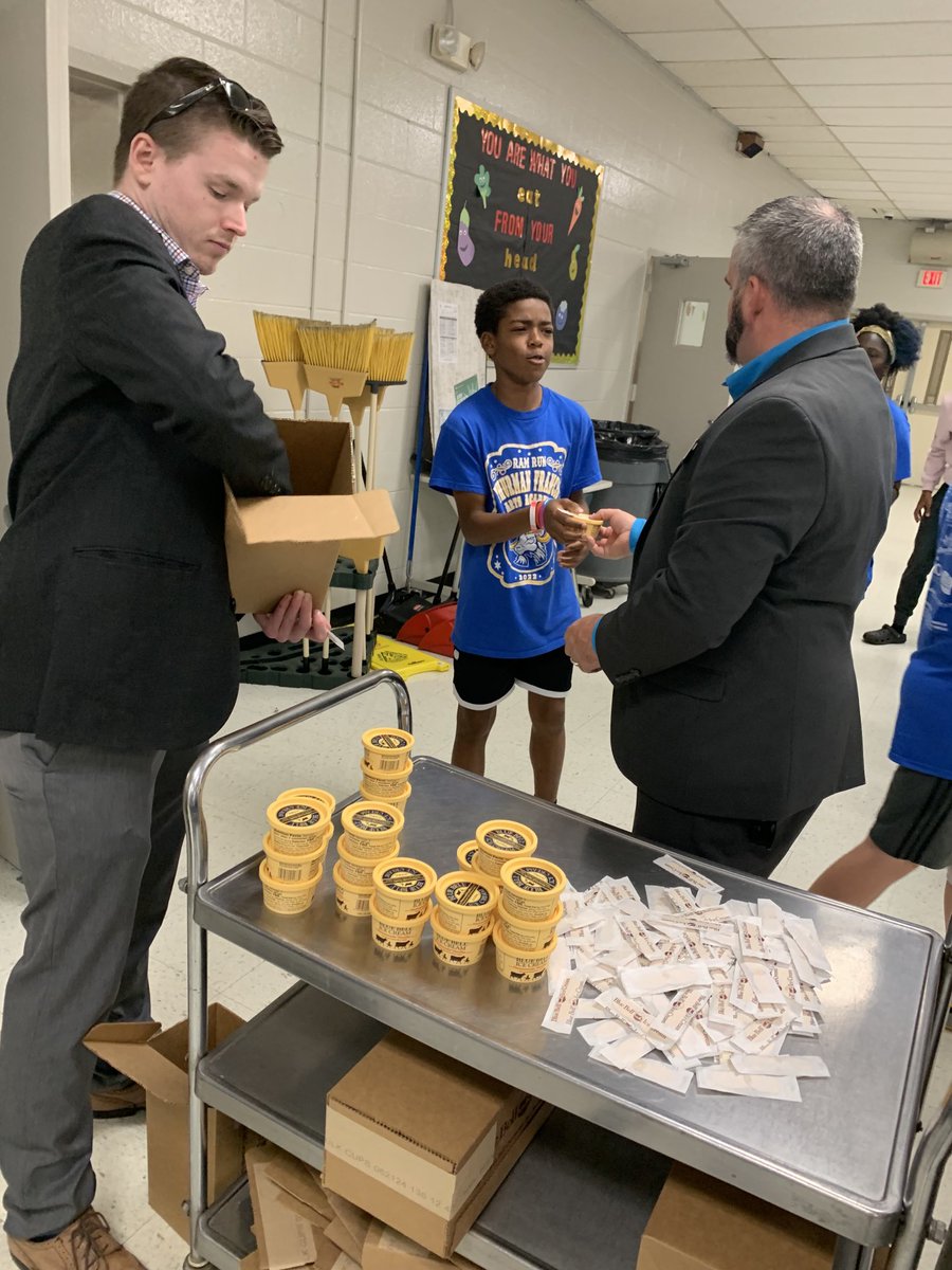 TFAA_Rams's tweet photo. TFAA students and staff got free ice cream today from the folks at Bluebell Ice Cream! This is in recognition our National Blue Ribbon Award! Thanks Bluebell! https://t.co/Cbz0X1wQOH