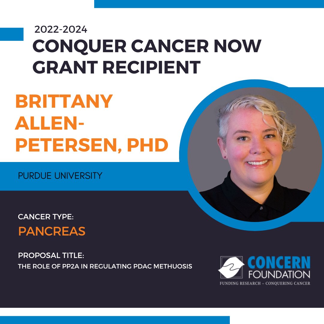 ConcernFdn's tweet photo. Congrats to 2022-2024 #ConquerCancerNow grant recipients for their #research in #pancreaticcancer.
- @ballenpetersen of @lifeatpurdue
- @adamhcourtney of @umich 
- Dr. G. Aaron Hobbs of @MUSChealth
-@MichaelPacold of @nyugrossman

#cancerresearch #concernfoundation #fundresearch https://t.co/6LI7mEm0IO