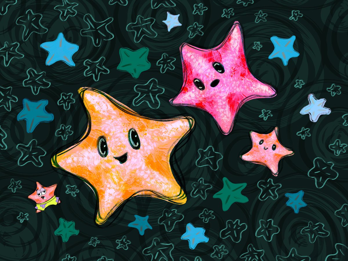 TorchyMuse's tweet photo. Bat stars have five arms as a defense mechanism. When they compete for space, food, and love they settle it with an armwrestling match. The alpha star gets the girl. 💪⭐🌊
#batstar #seastar #invertober #invertober2022 https://t.co/dndhIkGOuT