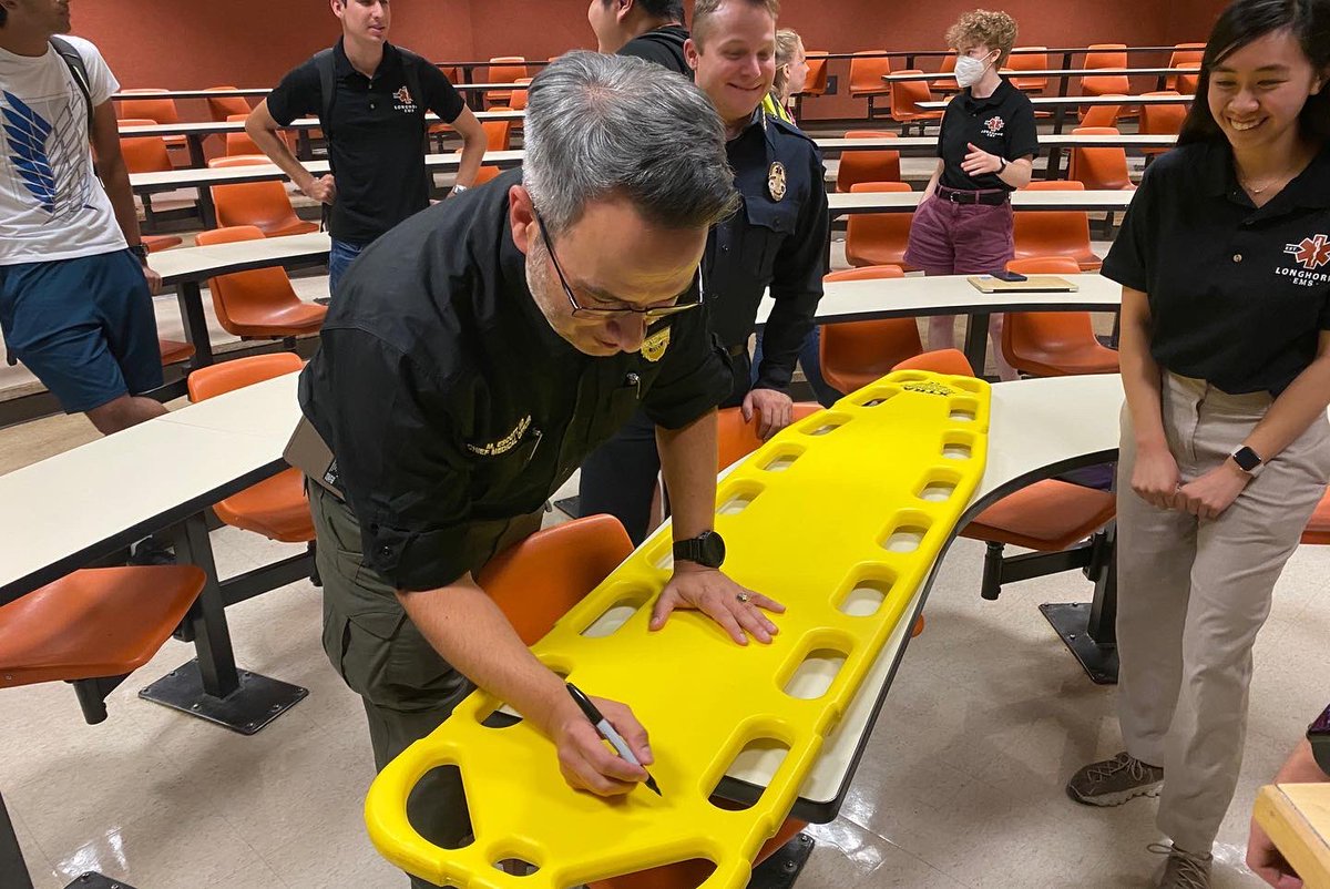 UTLonghornEMS's tweet photo. Thank you to Dr. Escott and Chief Luckritz for speaking at our past General Meeting. We learned so much about @ATCEMS and ways we can support you all! 🚑 https://t.co/ph6RFwVl7E