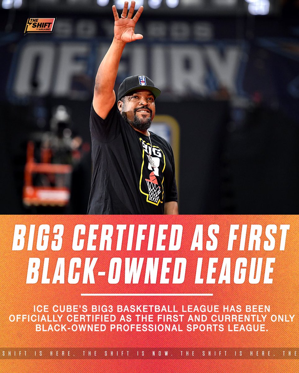 Changing the game through Black ownership 👏

Ice Cube’s <a href="/thebig3/">BIG3</a> league has been certified as the first Black-owned pro league in sports. <a href="/icecube/">Ice Cube</a>