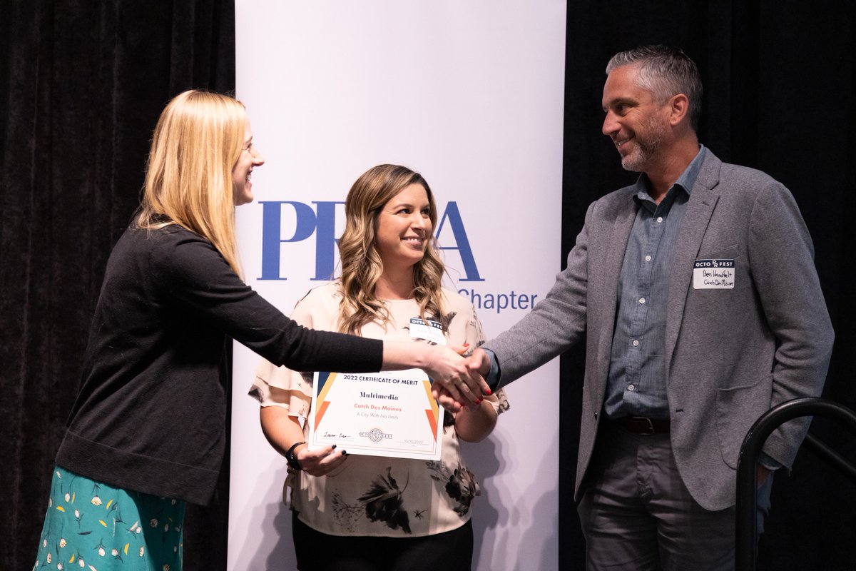 PRSAIowa's tweet photo. Congratulations to all of our 2022 PRIME Awards winners! 

Check out the PRSA Iowa Chapter Facebook page to see the full album! https://t.co/cPYGUx3GvL