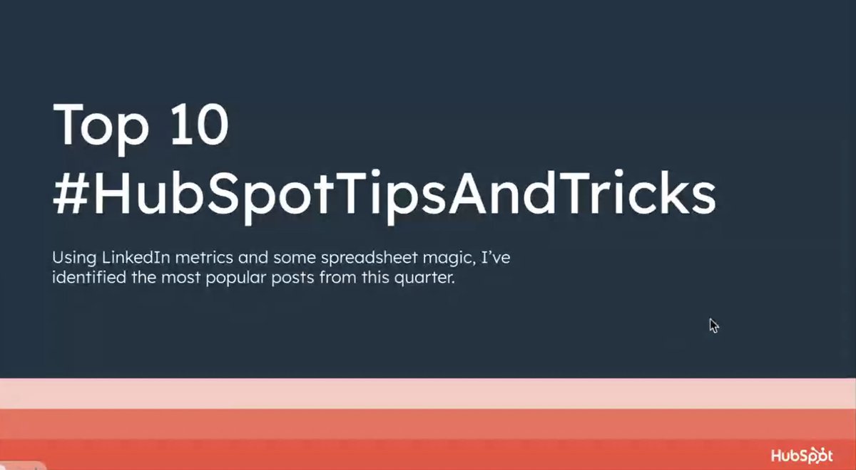 JenBergren's tweet image. Top 10 #HubSpotTipsandTricks from today’s webinar with @kyle_jepson and @marcdhans at @HubSpotAcademy:
10. Custom goals for sales and service teams
9. Customization of deal cards by pipeline and right sidebar
8. Import parent/child companies
>>>
