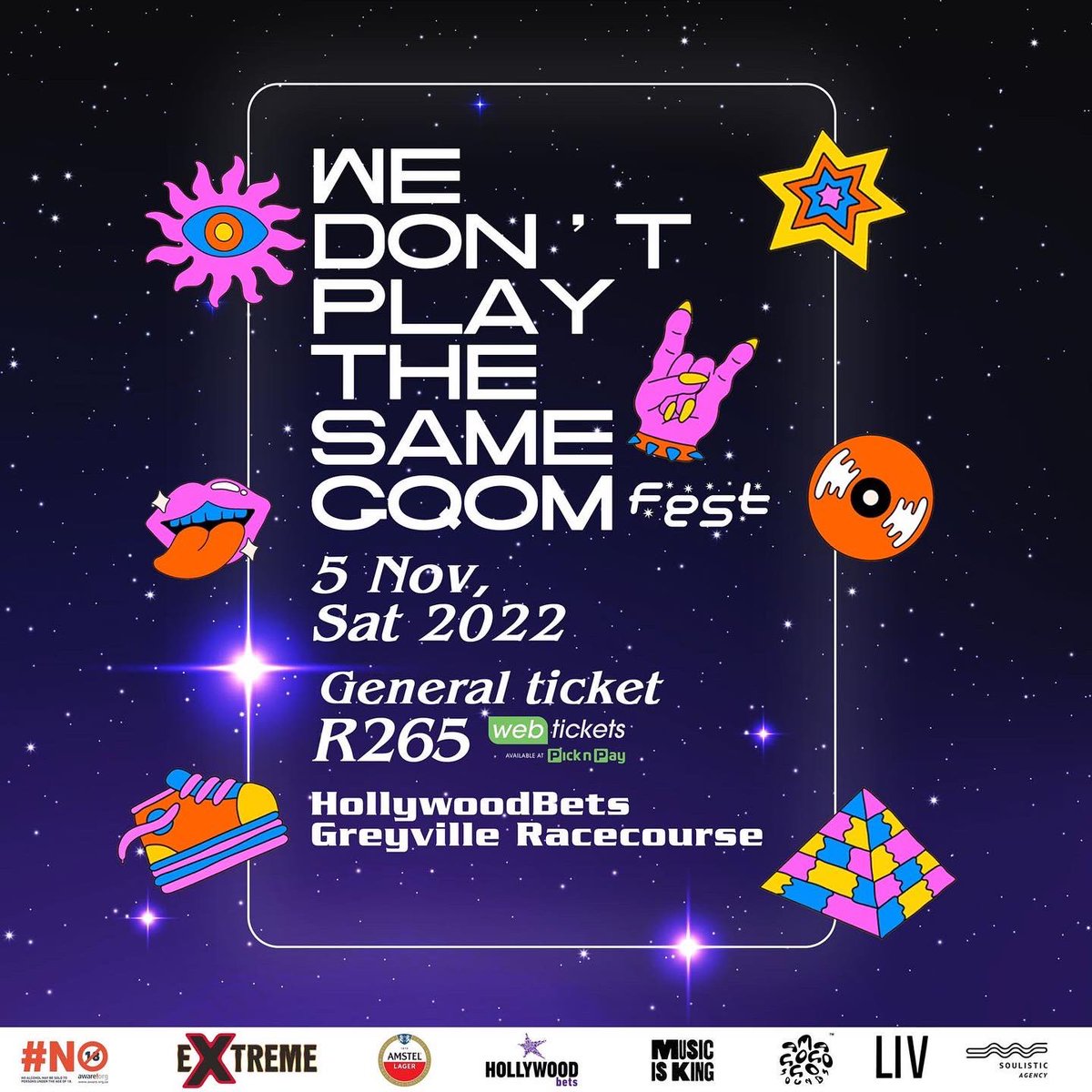 And we’re back bigger and stronger than ever @wedontplaythesamegqom fest 05 Nov at the @hollywoodbets Greyville Racecourse.

Get your tickets now at Webtickets.
#WeDontPlayTheSameGqom #LinkInBio