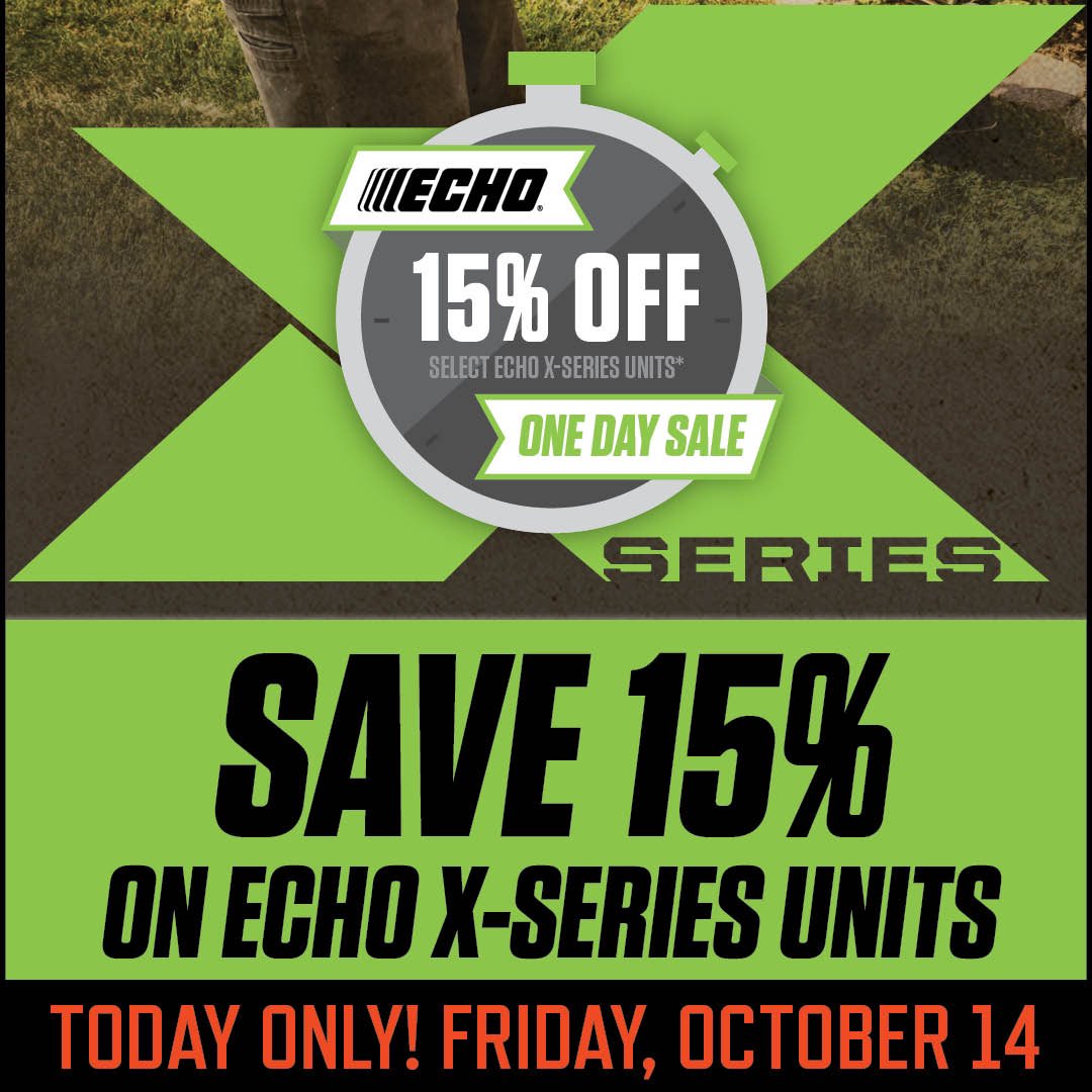 Visit kooybros.com to save 15% OFF ECHO X Series equipment, TODAY ONLY!! Don’t miss out!