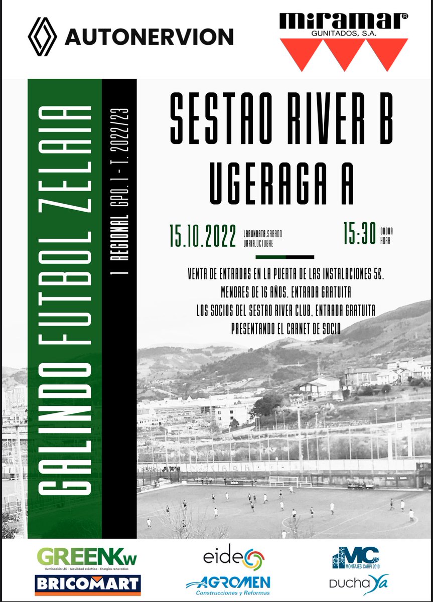 CanteraSRC's tweet photo. #Base_SRC | HORARIOS

⚽ #SRB - Ugeraga
🏟 Galindo
🗓 15/10/2022
🕐 15:30 https://t.co/3kCmd8kckX