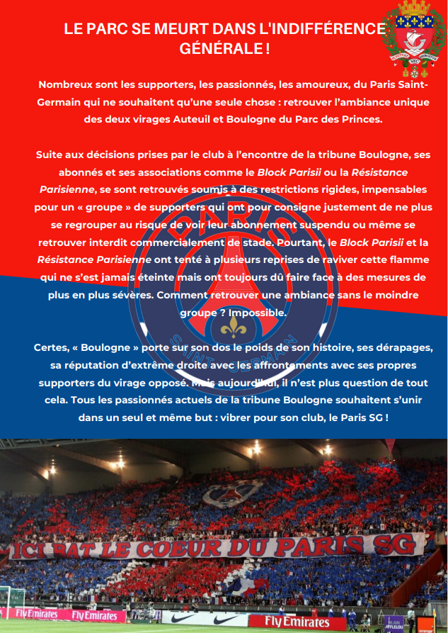 paname_foot94's tweet photo. Le Parc se meurt dans l'indifférence générale 

Ensemble, faisons bouger les choses !

(Texte écrit par @luclfbvr)

#TicketplaceOUT #LibérezLeParc 🔴🔵 https://t.co/yKgaDT1KY4