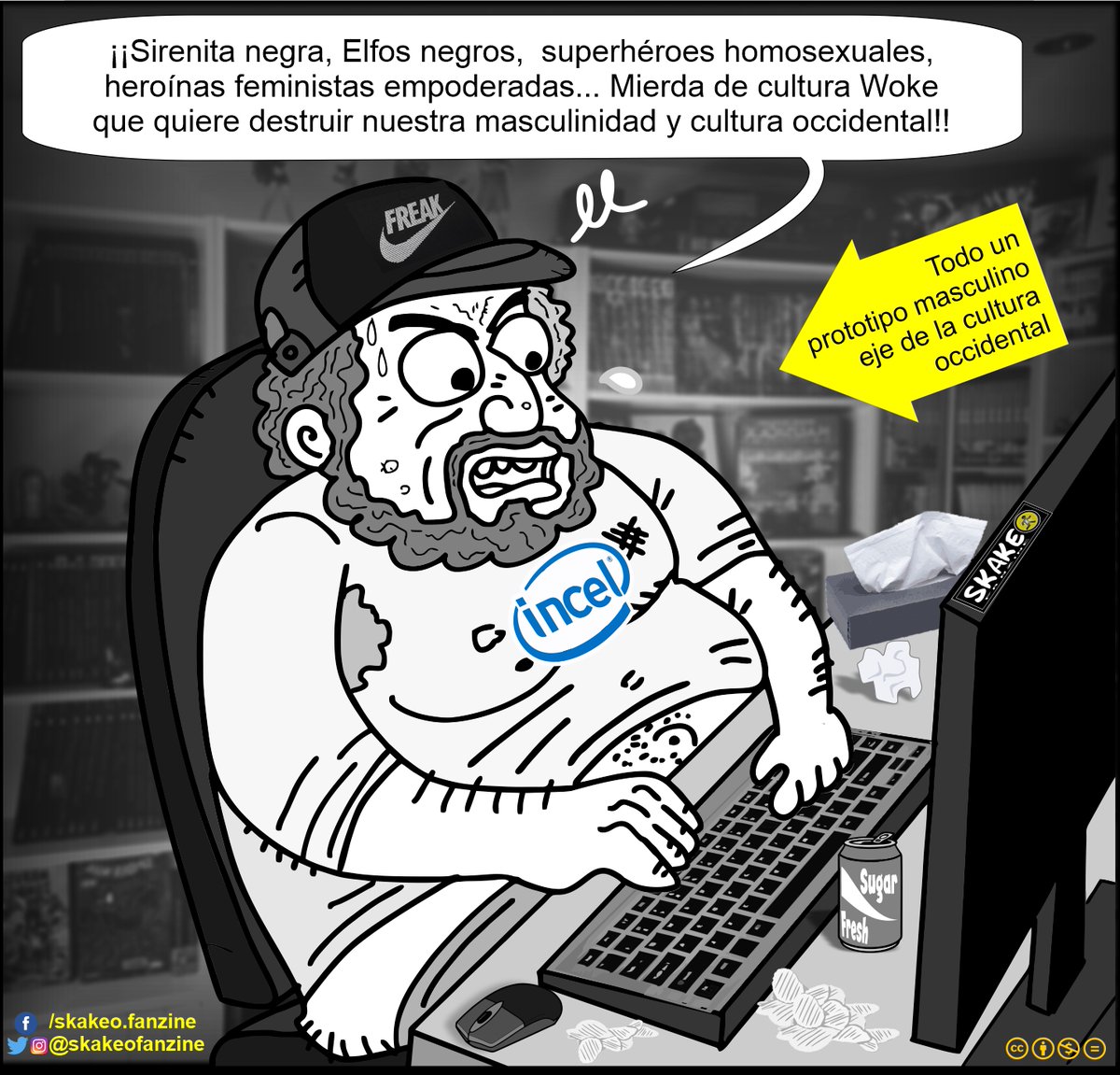 skakeofanzine's tweet photo. La cultura del #Ofendidito tiene muchas aristas. De las más curiosas es la de los que atacan cualquier rastro de diversidad en su universo favorito de ficción, muchos llegando al nivel: INCEL. Con ese miedo a perder privilegios de hombre hetero blanco siendo ellos unos asociales. https://t.co/eWaAcPTqcU