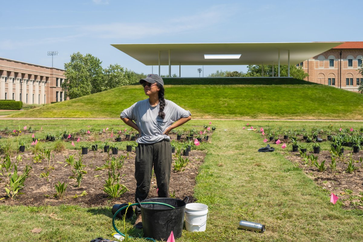 “Prairie Plots,' a living garden installation created at Rice by Maggie Tsang, Rice School of Architecture Wortham Fellow, in collaboration with Rice’s Facilities Engineering and Planning, exemplifies what Houston’s future landscape could look like. #RiceU bit.ly/3SZYI6U