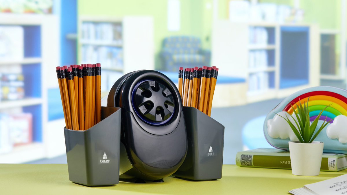✏️ This pencil sharpener and pencil caddy duo are essential to any classroom for keeping pencils organized and tidy! #teachertwitter #teachers #classroomsupplies #pencil #classroomorganizaiton