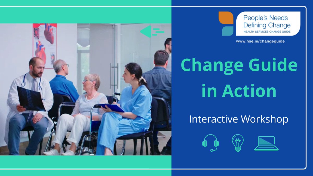 Health Services Change Guide (@hsechange_guide) on Twitter photo 📢 Change Guide in Action
Online interactive workshop on building skills for change, featuring your Health & Social Care colleagues shared experiences of delivering effective & sustainable change
Next session 26th October 2022🙂
To register for a place email Changeguide@hse.ie 📢 Change Guide in Action
Online interactive workshop on building skills for change, featuring your Health & Social Care colleagues shared experiences of delivering effective & sustainable change
Next session 26th October 2022🙂
To register for a place email Changeguide@hse.ie