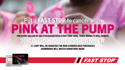 ThreeRiversFSCo's tweet photo. Three Rivers FS and GROWMARK are supporting @nbcf, Wendt Regional Cancer Center &amp; @MercyCR throughout the month of October. For every gallon of gas purchased with a FAST STOP card, we will donate 3₡ and 1₡ per gallon for purchases made on all other payment types. https://t.co/N0dLFPwMVZ